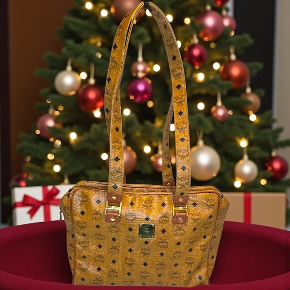 MCM Cognac Visetos Shoulder Bag - Picture 1 of 12